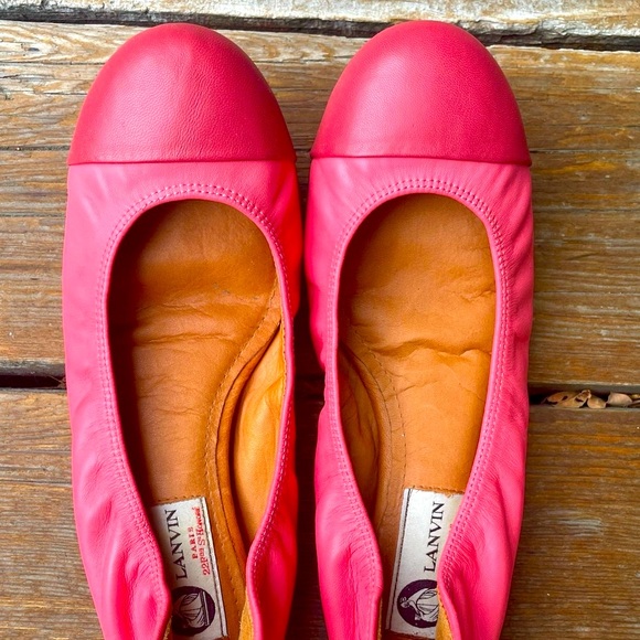 Lanvin Shoes - Better than Tieks! Italian Leather Ballet Flats Pink Size US 7 to 7.5 Lanvin